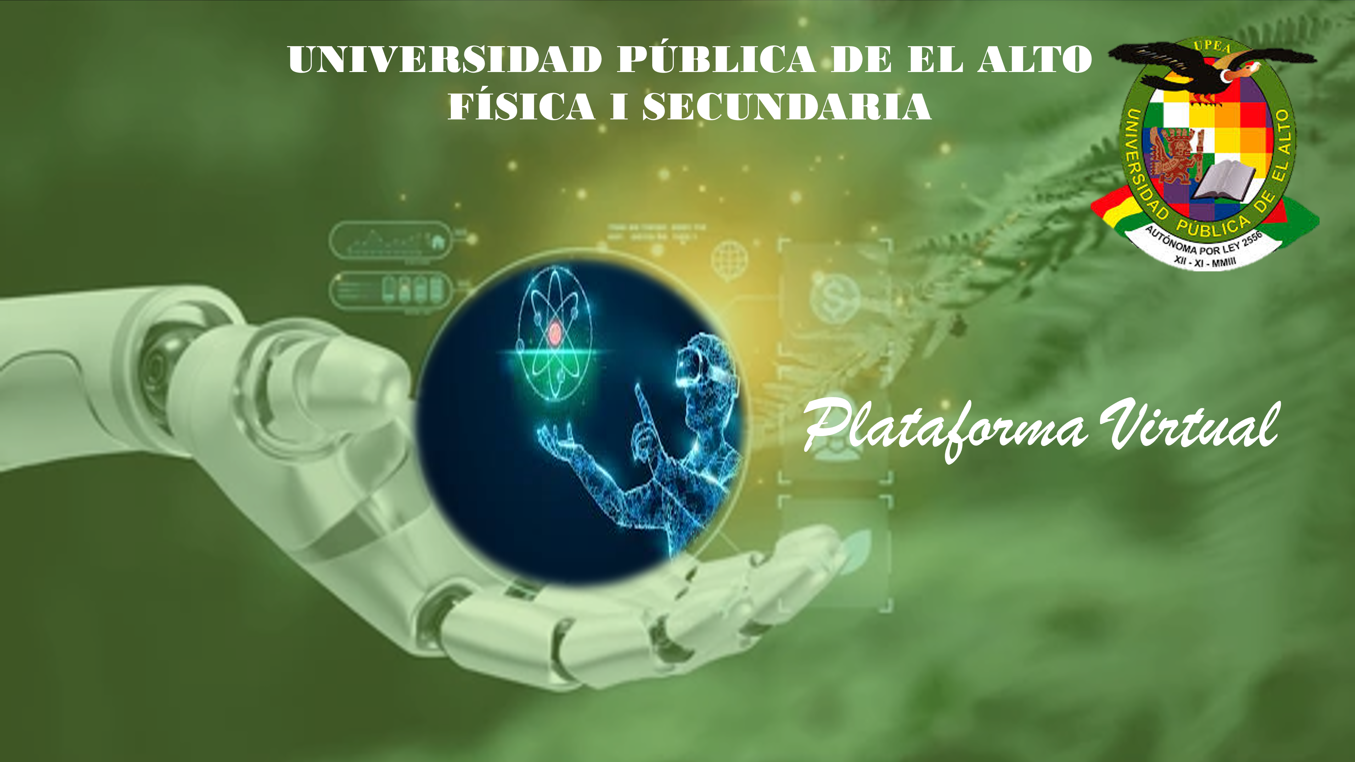 Portada principal de la plataforma virtual de Física uno secundaria 